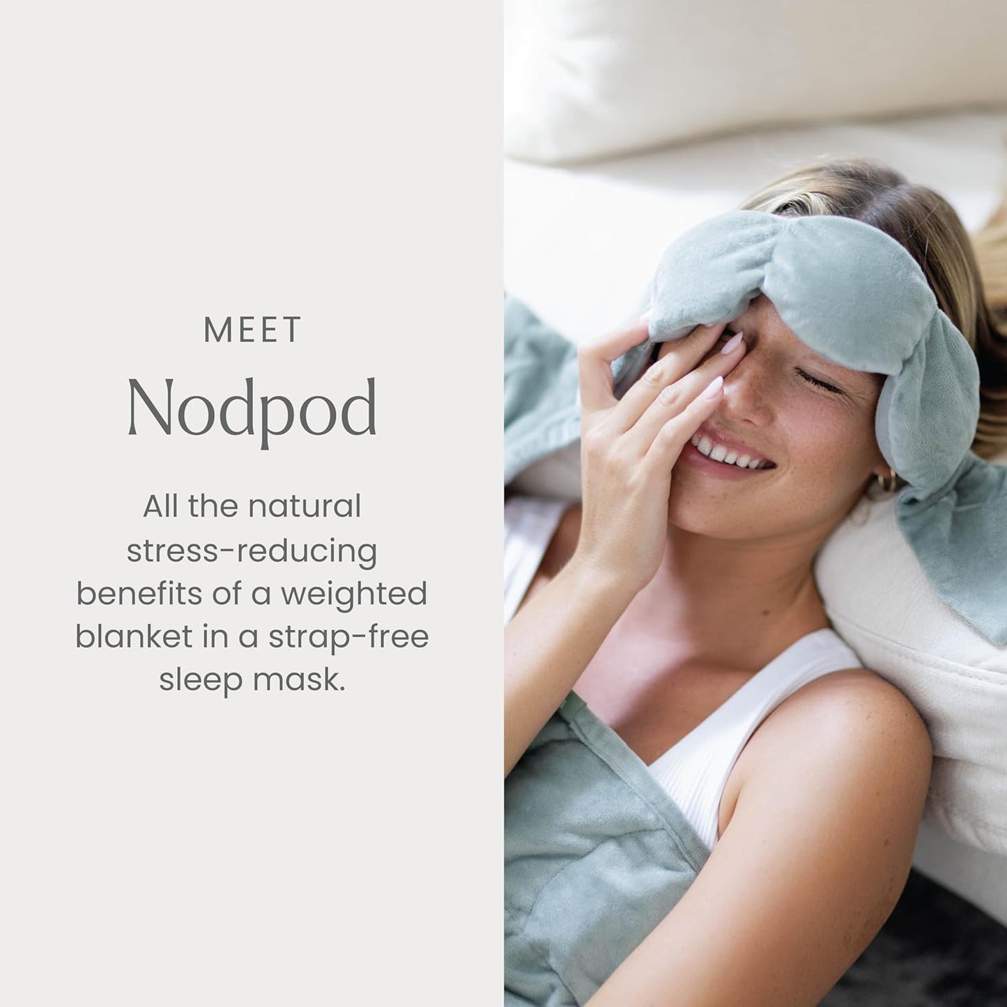 Gentle Pressure Sleep Mask | Patented Light Blocking Design for Sleeping, Traveling & Relaxation - Sage