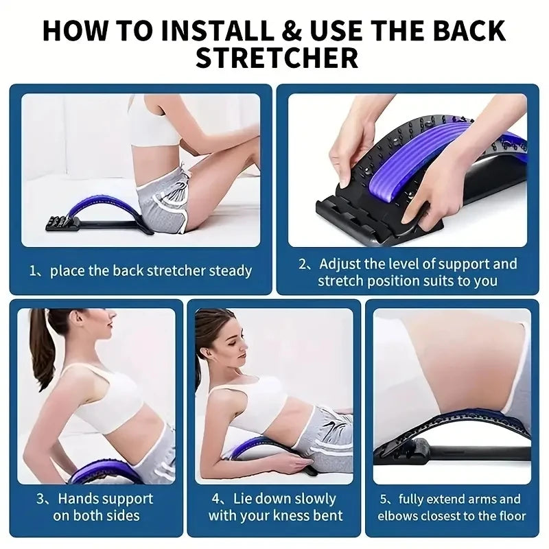 Magnetic Back Massage Muscle Relax Stretcher Posture Therapy Corrector Back Stretch Spine Stretcher Lumbar Support Pain Relief
