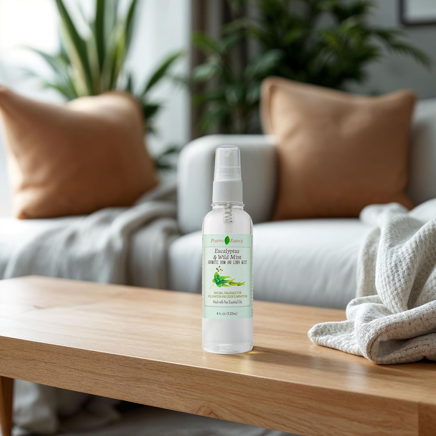 Eucalyptus & Wild Mint Room and Linen Spray, Natural Aromatic Mist Made with Pure Eucalyptus & Wild Mint Essential Oils, Refreshing Air Freshener Odor Eliminator