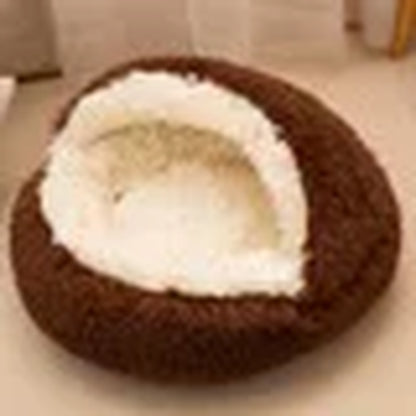 2 in 1 Soft Plush Pet Bed 50CM with Cover round Cat Bed Pet Puppy Mattress Warm Cat Dog Sleeping Nest Cave for Small Dogs Mats