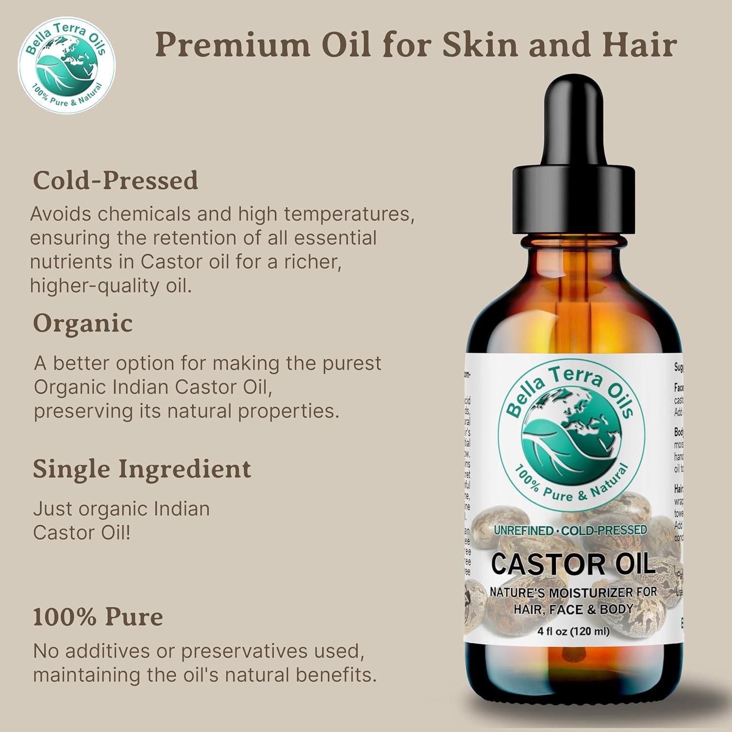 - Organic Castor Oil 16 Oz - a Nutrient-Dense Experience, Packed with Minerals & Omega-9 Fatty Acids, Elevate Your Beauty Regimen