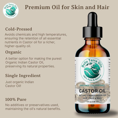 - Organic Castor Oil 16 Oz - a Nutrient-Dense Experience, Packed with Minerals & Omega-9 Fatty Acids, Elevate Your Beauty Regimen