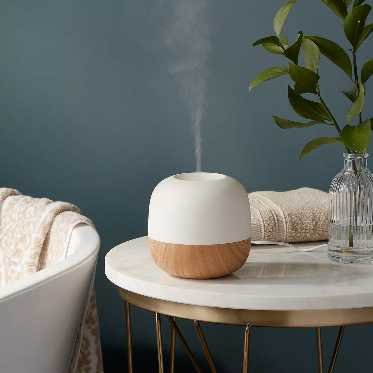 Small Woodgrain Essential Oil Diffuser - Threshold™: Ultrasonic Aroma, 5-Hour Run Time, Auto Shut-Off
