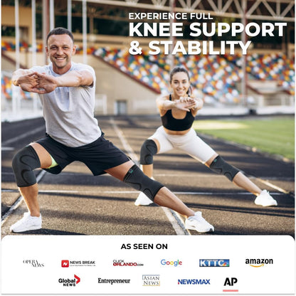 Compression Knee Brace for Women & Men - 2 Pack Knee Brace for Women Running Knee Pain, Knee Support Compression Sleeve, Workout Sports Knee Braces for Meniscus Tear ACL & Arthritis Pain Relief