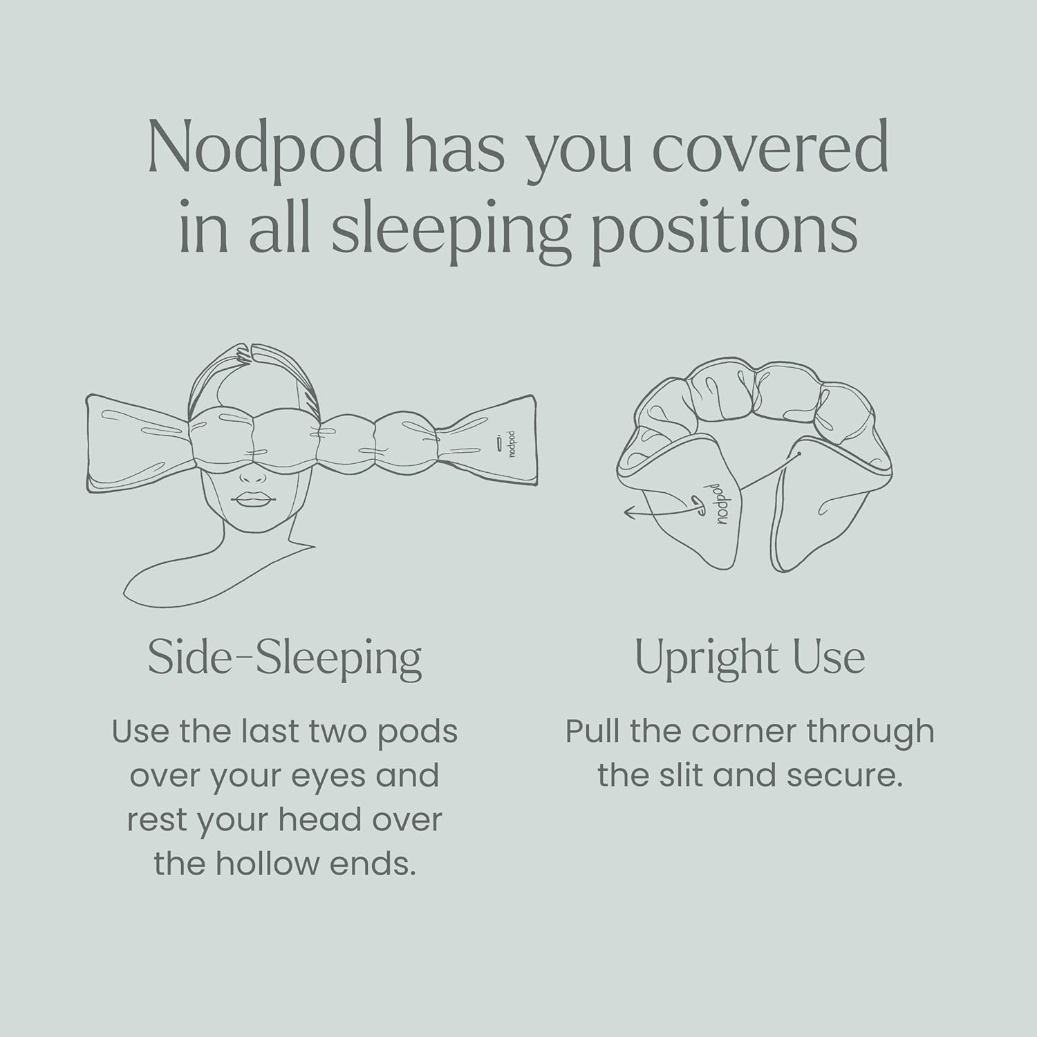 Gentle Pressure Sleep Mask | Patented Light Blocking Design for Sleeping, Traveling & Relaxation - Sage
