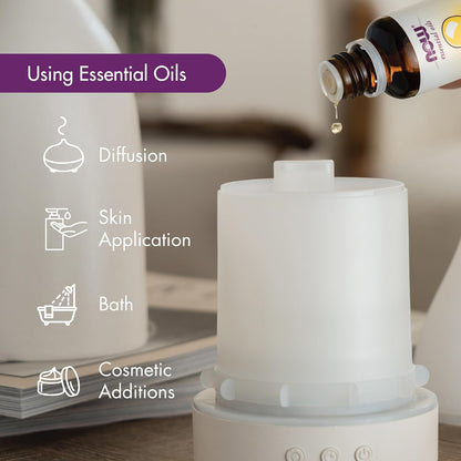NOW Essential Oils, Ultrasonic USB Aromatherapy Oil Diffuser, Extremely Quiet, Heat Free, and Easy to Clean, Color Changing LED Diffuser
