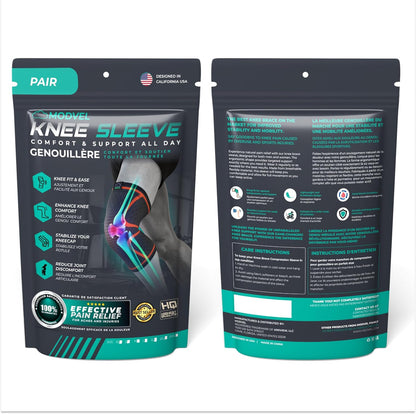 Compression Knee Brace for Women & Men - 2 Pack Knee Brace for Women Running Knee Pain, Knee Support Compression Sleeve, Workout Sports Knee Braces for Meniscus Tear ACL & Arthritis Pain Relief