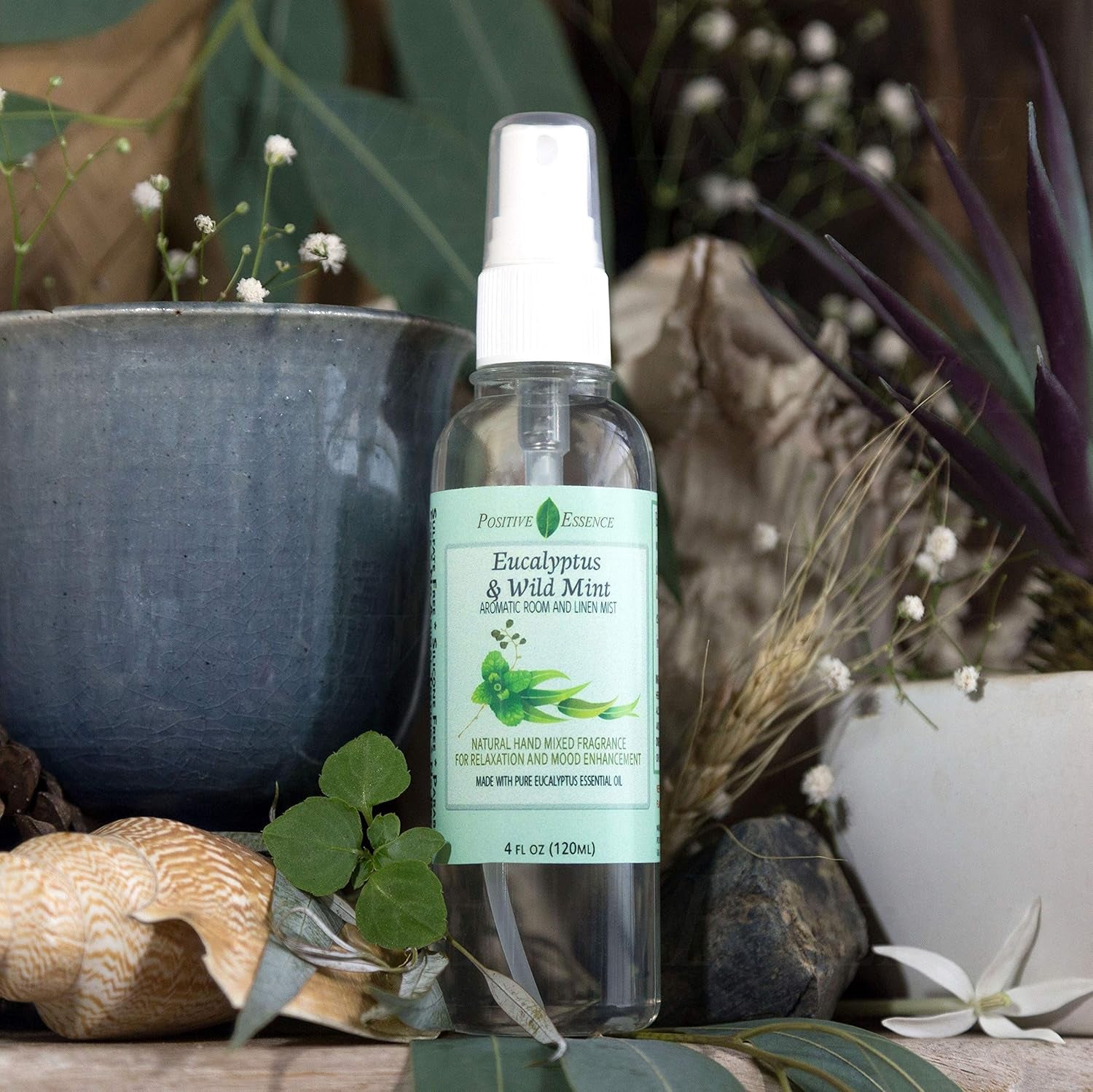 Eucalyptus & Wild Mint Room and Linen Spray, Natural Aromatic Mist Made with Pure Eucalyptus & Wild Mint Essential Oils, Refreshing Air Freshener Odor Eliminator