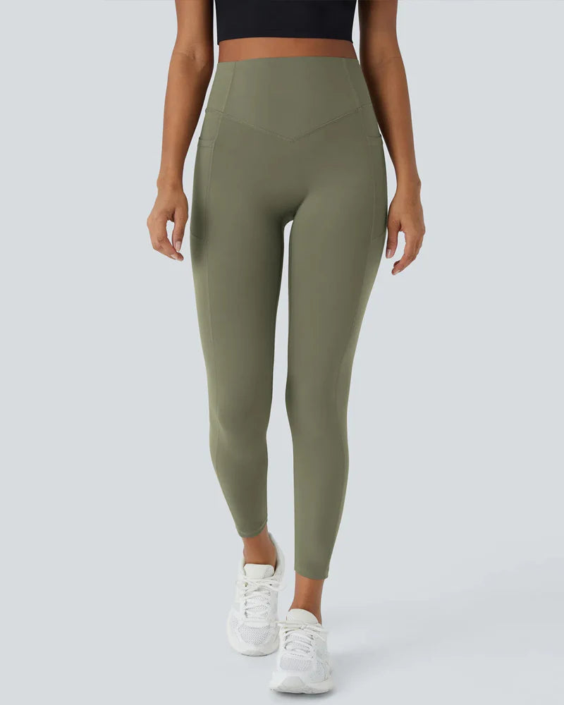 High Waisted Butt Lifting Tummy Control Side Pocket Shaping Training Leggings