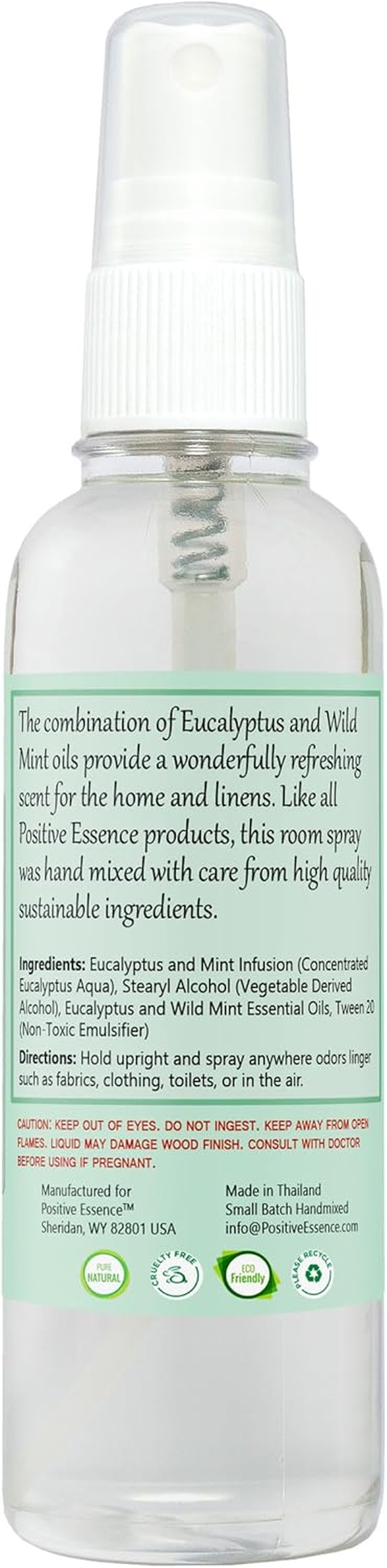 Eucalyptus & Wild Mint Room and Linen Spray, Natural Aromatic Mist Made with Pure Eucalyptus & Wild Mint Essential Oils, Refreshing Air Freshener Odor Eliminator
